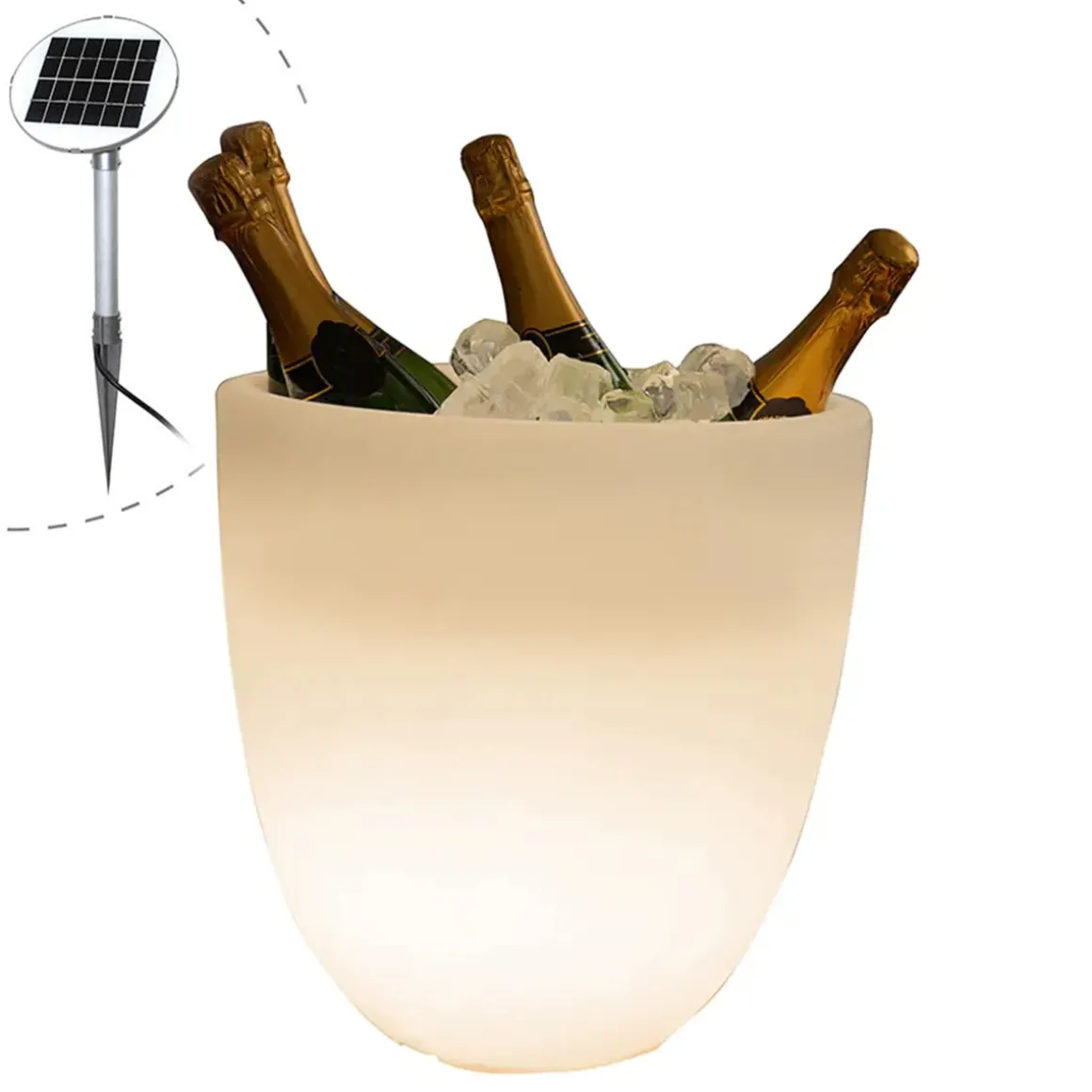8 seasons design Shining Curvy Cooler LED Solar- / Dekoleuchte & Weinkühler