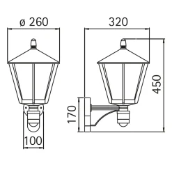 Albert 1815 Außenwandleuchte mit Bewegungsmelder