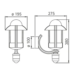 Albert 1842 Außenwandleuchte mit Bewegungsmelder