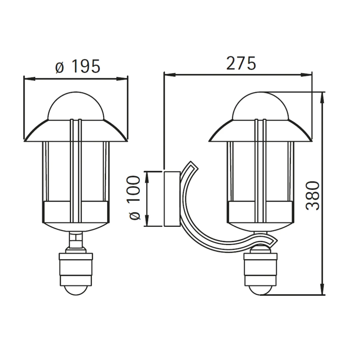 Albert 1842 Außenwandleuchte mit Bewegungsmelder