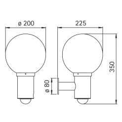 Albert 690224 Außenwandleuchte mit Bewegungsmelder