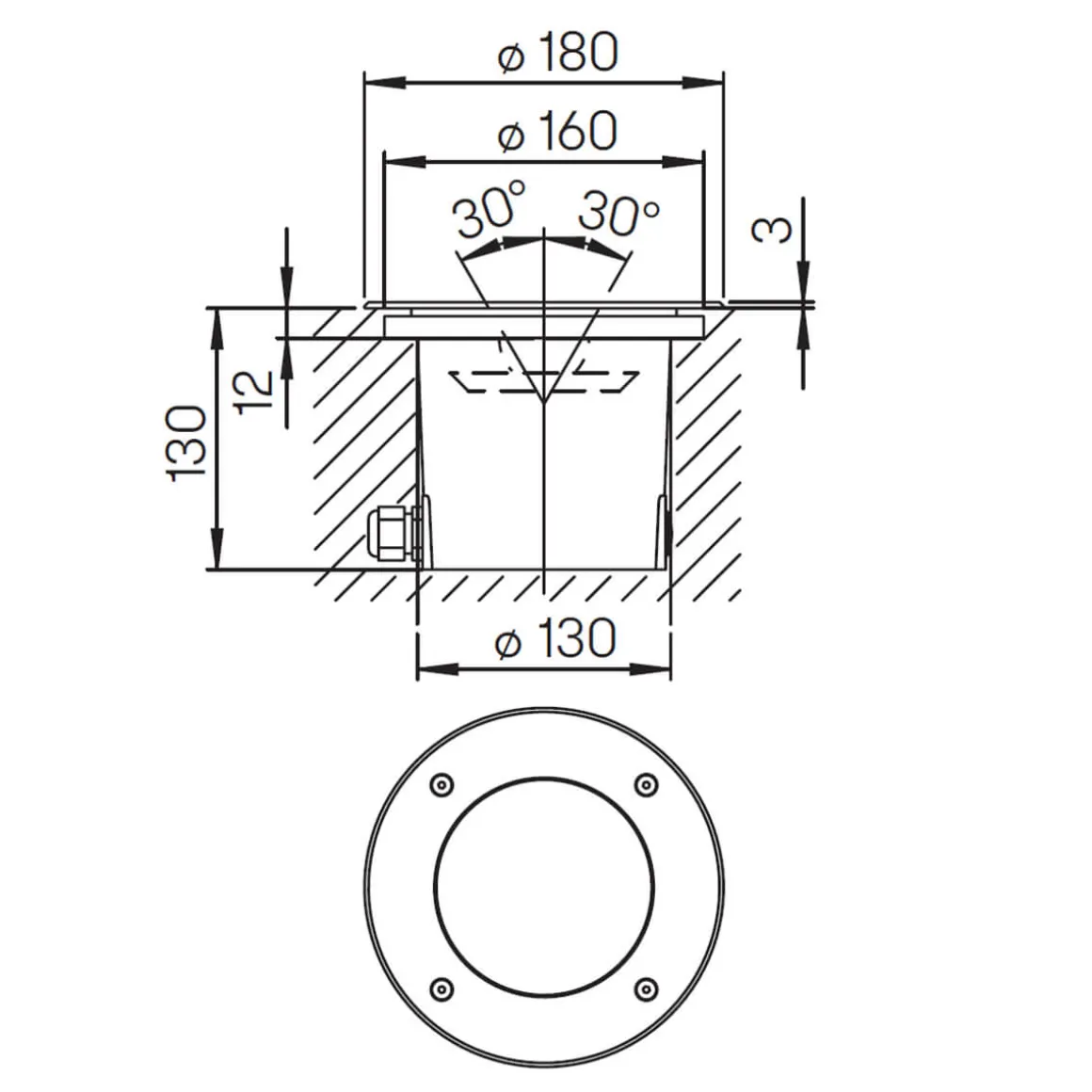 Albert 692326 LED Erdeinbaustrahler, schwenkbar