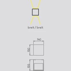 Albert 2443/2446 LED Wandstrahler, zweiseitig breit/breit