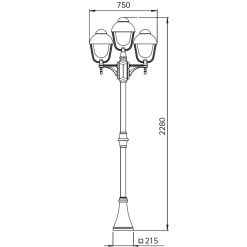 Albert 2041 Mastleuchte, 3-flg.