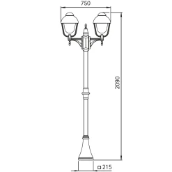 Albert 2040 Mastleuchte, 2-flg.