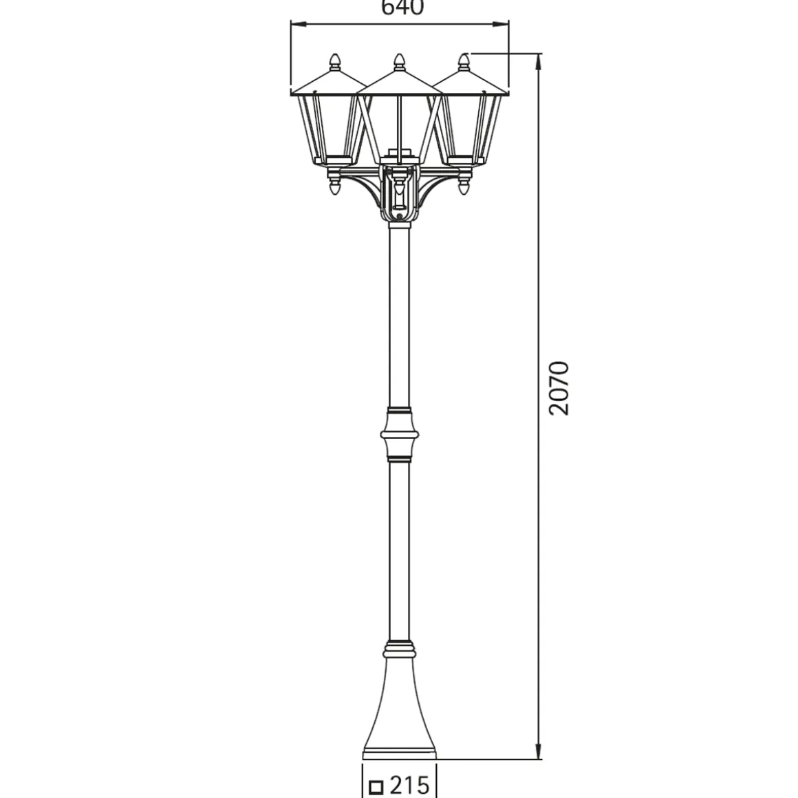 Albert 2046 Mastleuchte, 3-flg.