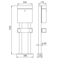 Albert 690765 Standbriefkasten mit Zeitungsfach
