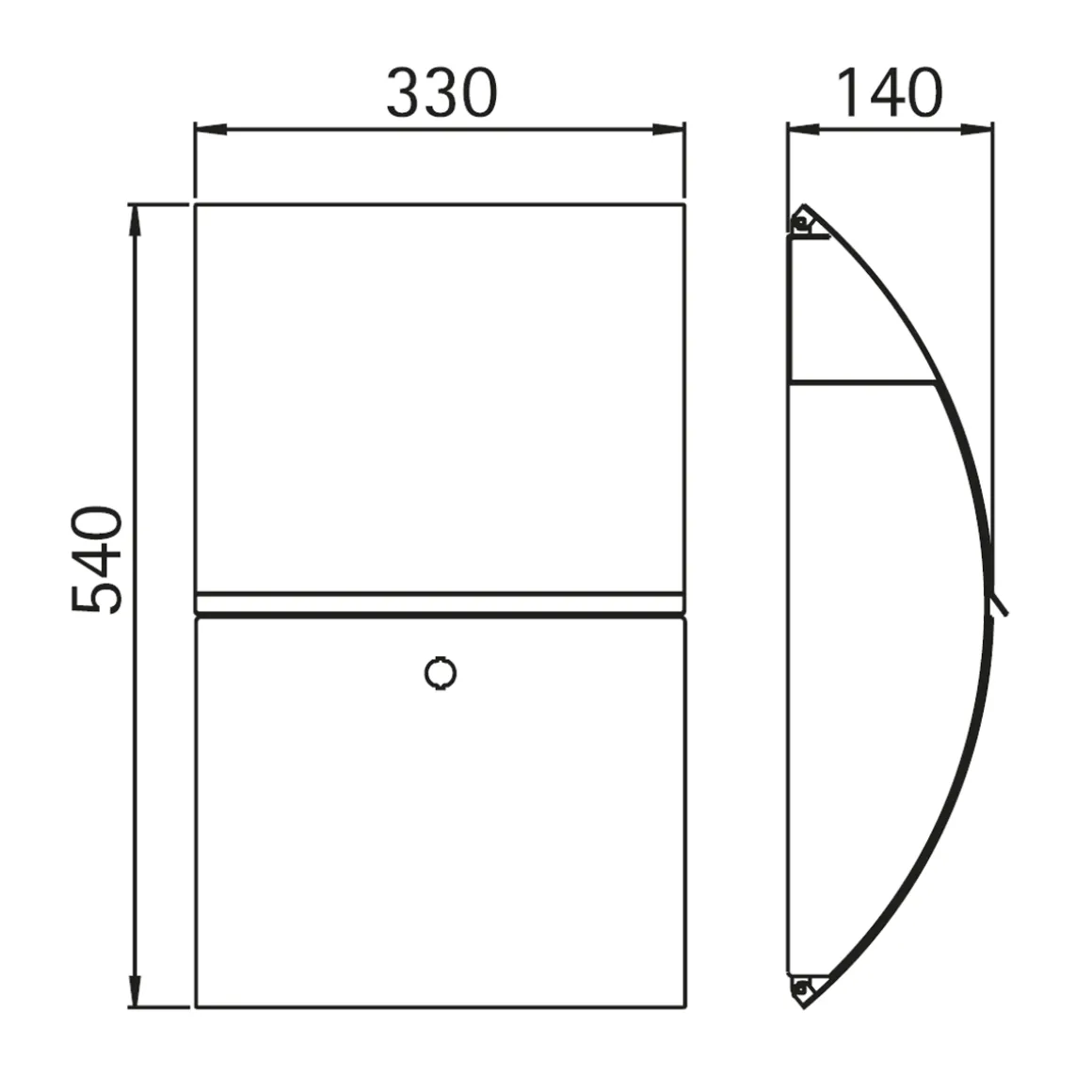 Albert 690755 Wandbriefkasten mit Zeitungsfach