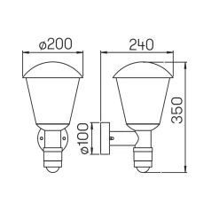 Albert 1855 Wandleuchte mit Bewegungsmelder