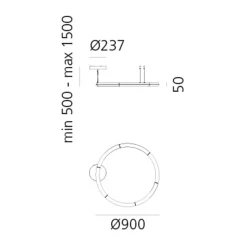 Artemide Alphabet of Light Circular LED Sospensione, App-kompatibel