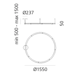 Artemide Alphabet of Light Circular LED Sospensione, App-kompatibel