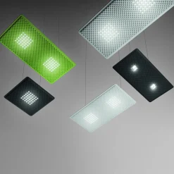 Artemide Architectural Eggboard Matrix LED Pendelleuchte, Direkt / Indirekt, 80 x 80 cm