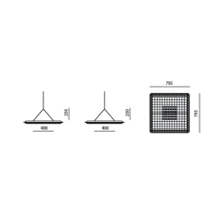 Artemide Architectural Eggboard Matrix LED Pendelleuchte, Direkt / Indirekt, 80 x 80 cm
