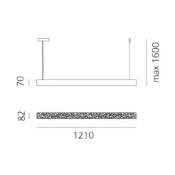 Artemide Calipso Linear LED Sospensione, App-kompatibel