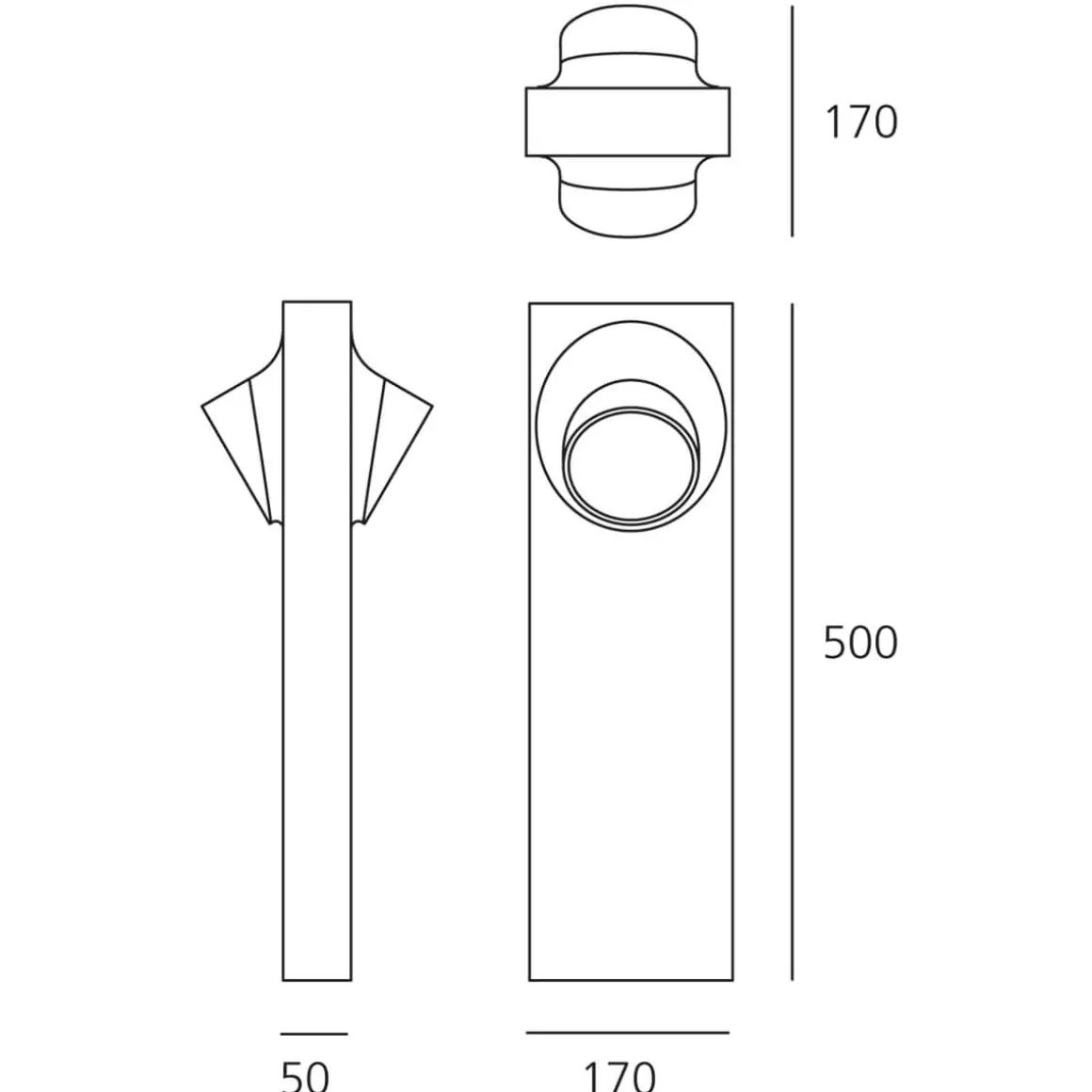 Artemide Outdoor Ciclope LED Pollerleuchte, zweiseitiger Lichtaustritt
