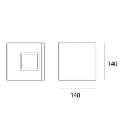 Artemide Outdoor Effetto 14S LED 4N Außenwandleuchte, 4 x 5°
