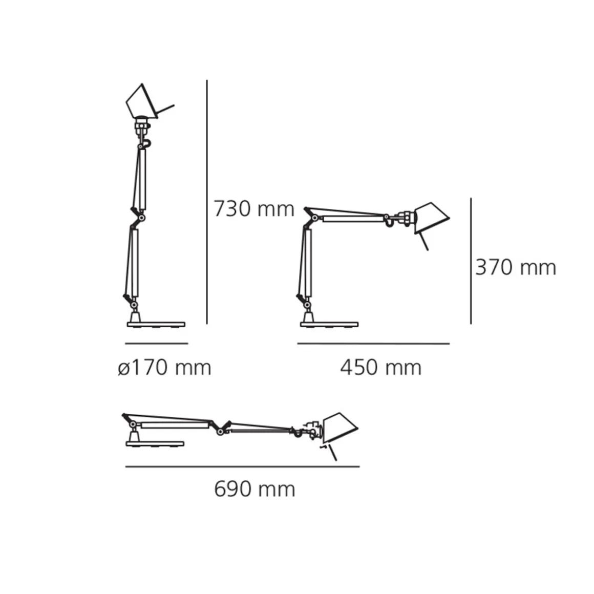 Artemide Tolomeo Micro Tavolo LED mit Schraubbefestigung