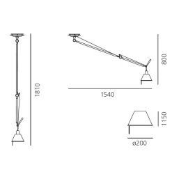 Artemide Tolomeo Sospensione Decentrata