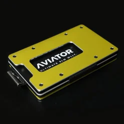 Aviator Wallet Aluminium Electric Lime Slide Slim Wallet Geldbörse