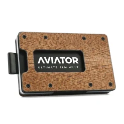 Aviator Wallet Wood x Carbon Fiber Slide Slim Wallet Geldbörse