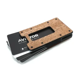 Aviator Wallet Wood x Carbon Fiber Slide Slim Wallet Geldbörse