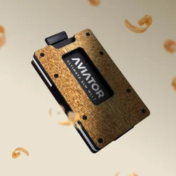 Aviator Wallet Wood x Carbon Fiber Slide Slim Wallet Geldbörse