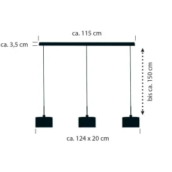 Bankamp Leuchten Karl 75 Pendelleuchte, 3-flg.