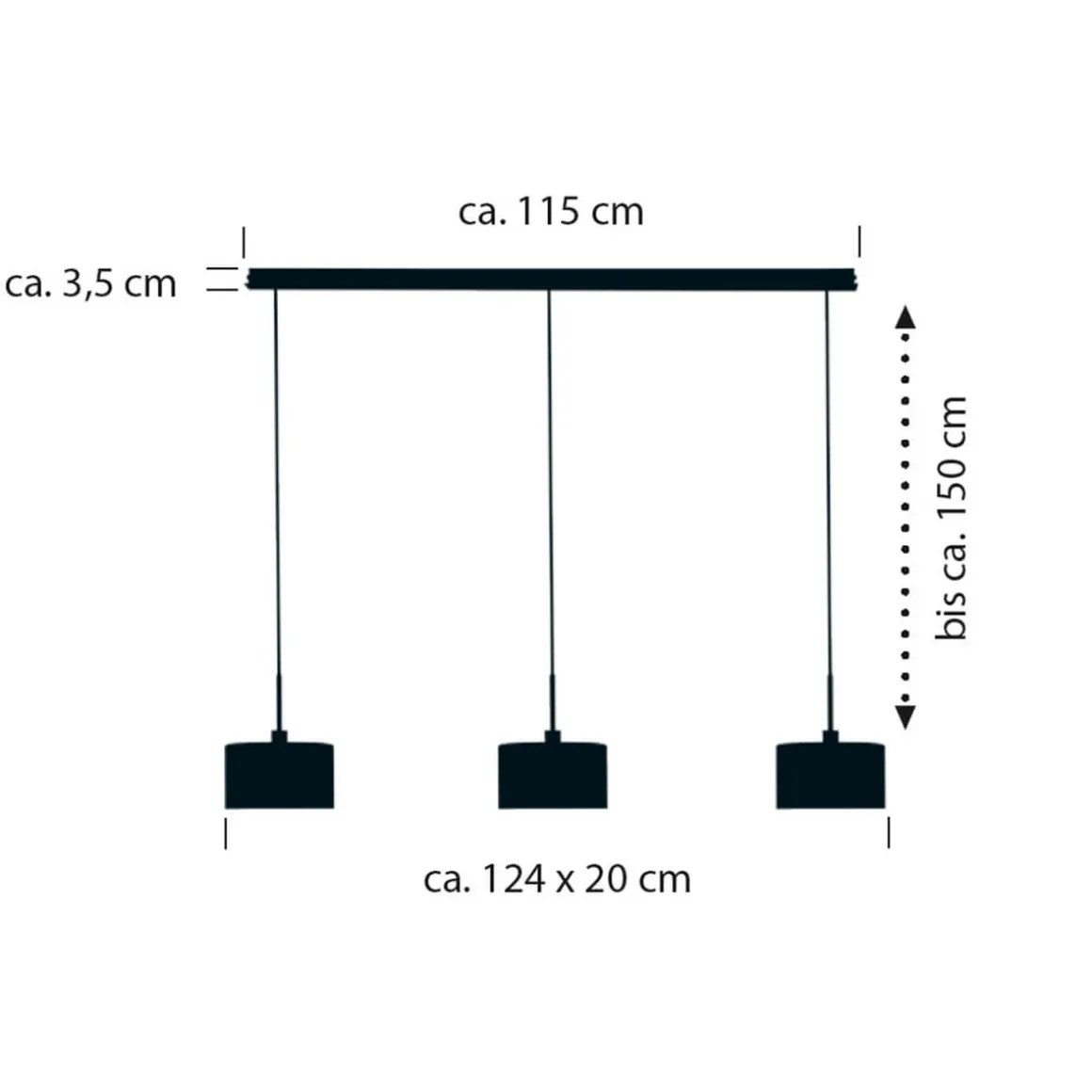 Bankamp Leuchten Karl 75 Pendelleuchte, 3-flg.