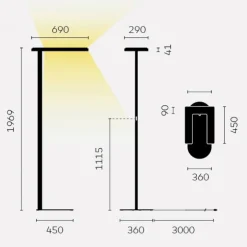 Belux Kido-12 LED Stehleuchte, asymmetrisch