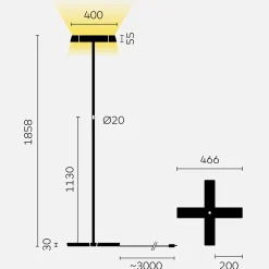 Belux Koi-Q LED Stehleuchte, mit Dimmer