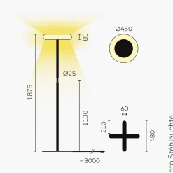 Belux Oto-10 LED Stehleuchte, Multisens