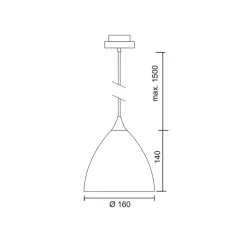 Bruck Duolare Silva Down Ø: 16 cm Fassung: Chrom matt Pendelleuchte