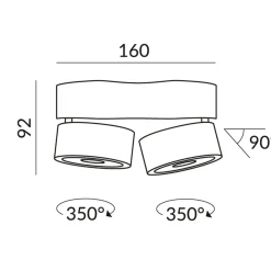 Bruck Vito Duo Spot 50° LV C LED Deckenaufbaustrahler