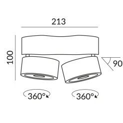 Bruck Vito Duo Spot 50° LV C LED Deckenaufbaustrahler
