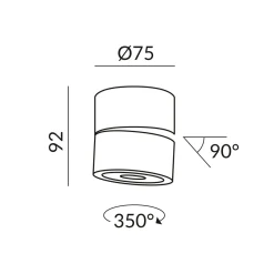 Bruck Vito Spot 50° LV C LED Deckenaufbaustrahler