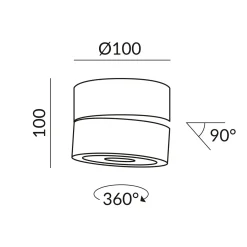 Bruck Vito Spot 50° LV C LED Deckenaufbaustrahler