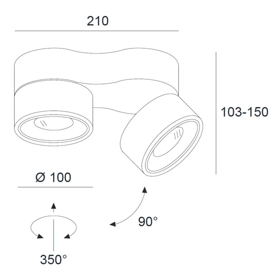 Egger Licht Clippo Duo LED Wand- / Deckenstrahler, Dim-to-Warm, Rückläufer