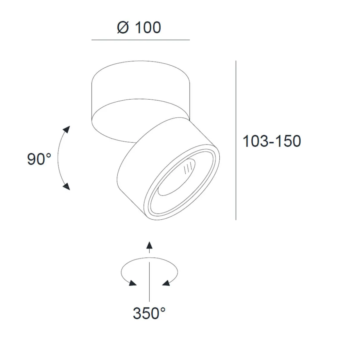 Egger Licht Clippo LED Wand- / Deckenstrahler, Dim-to-Warm