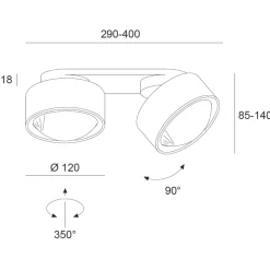 Egger Licht Clippo Optic Duo LED Wand- / Deckenstrahler