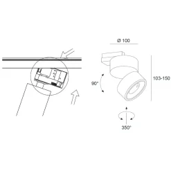 Egger Licht Clippo P3 LED Schienenstrahler, Dim-to-Warm