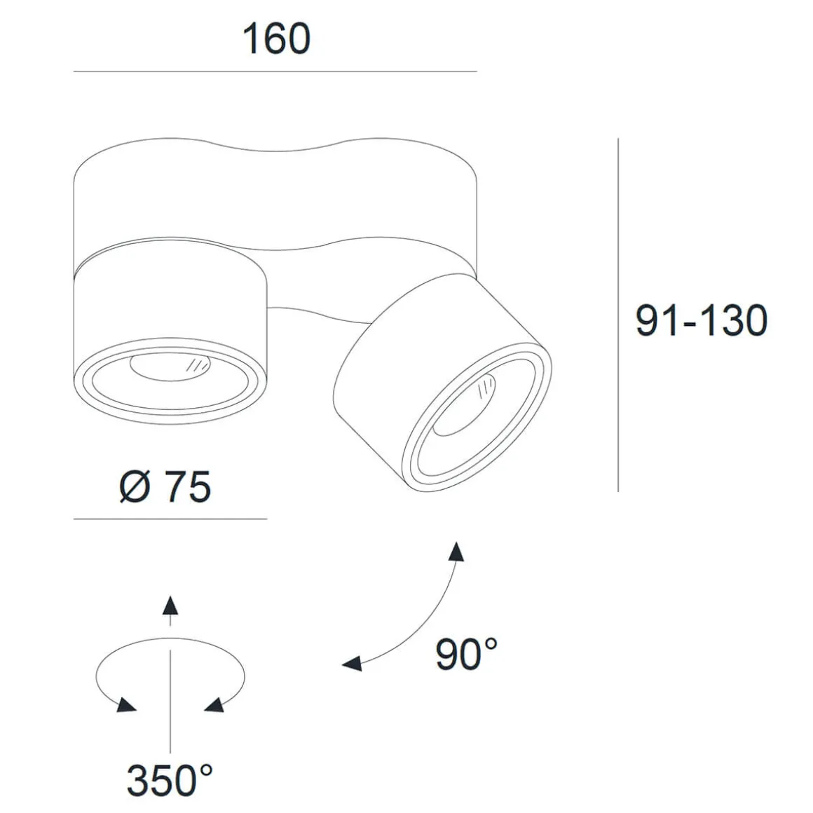 Egger Licht Clippo S Duo LED Wand- / Deckenstrahler