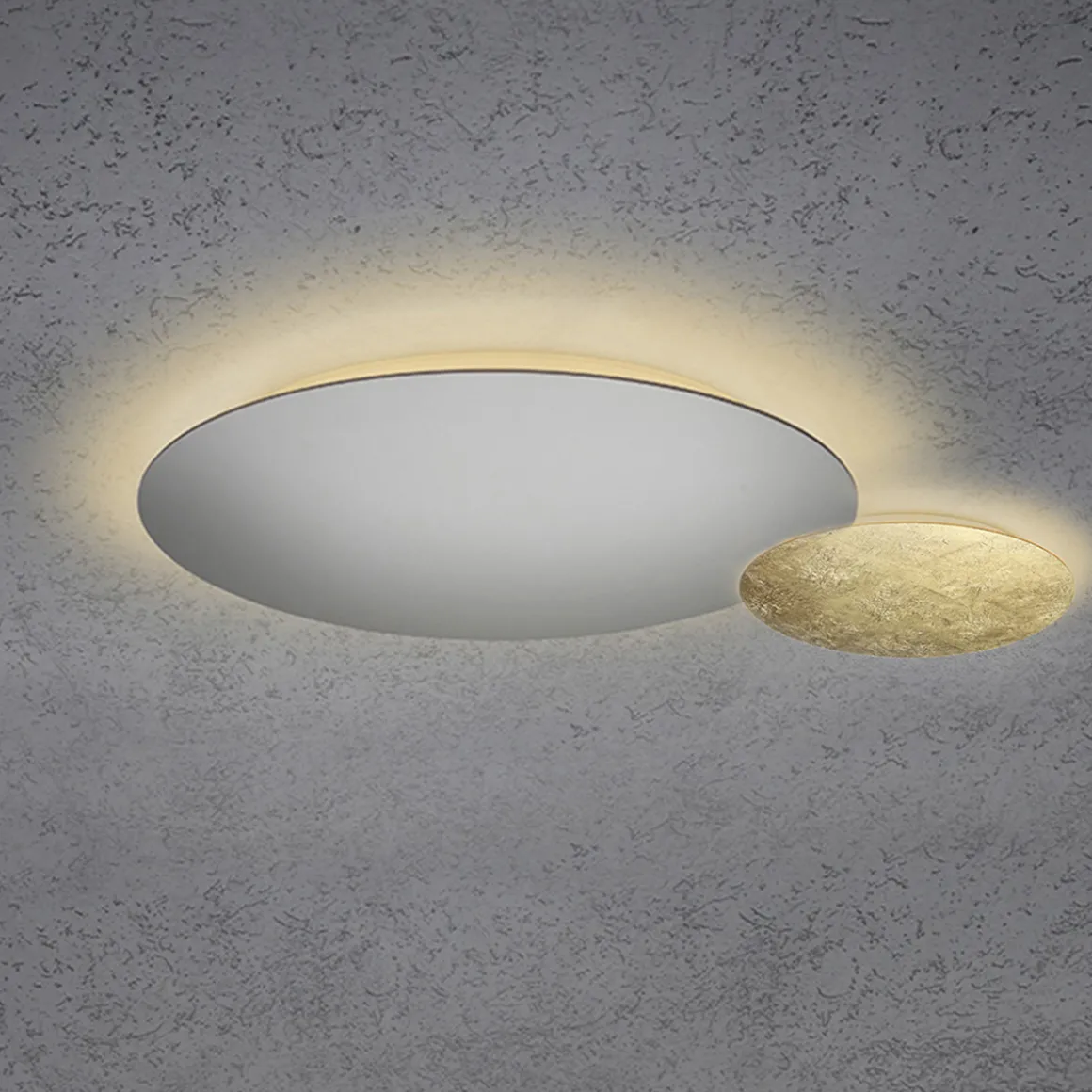 Escale Blade LED Wand- / Deckenleuchte, 2-flg., Ø 44 cm, Silber matt eloxiert