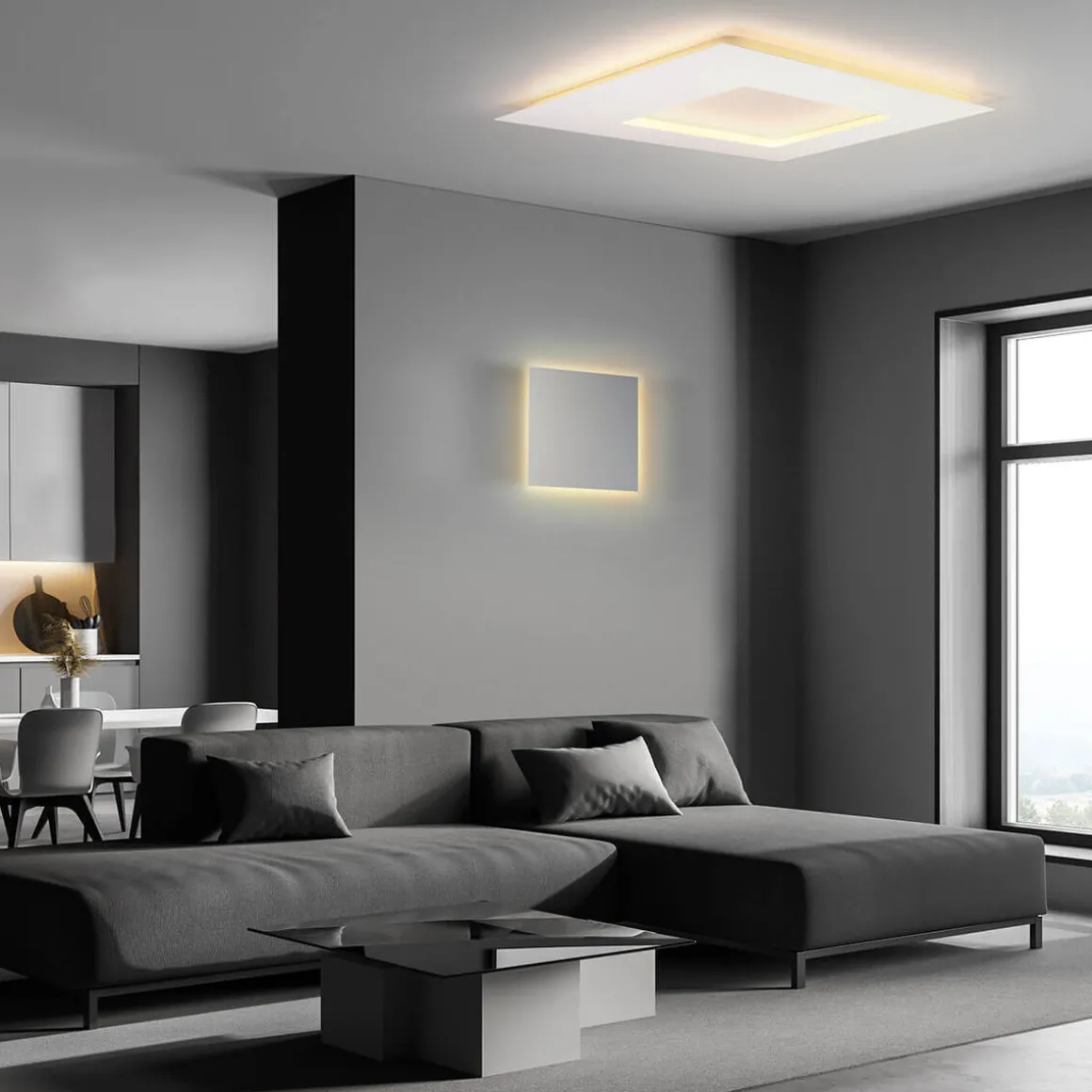 Escale Blade-Q Open LED Wand- / Deckenleuchte, 79 x 79 cm, mit Casambi-Modul