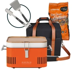 Everdure by Heston Blumenthal Cube Holzkohlegrill, tragbar, Sorglos-Paket