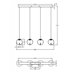 Fabas Luce Ariel LED Balken-Pendelleuchte