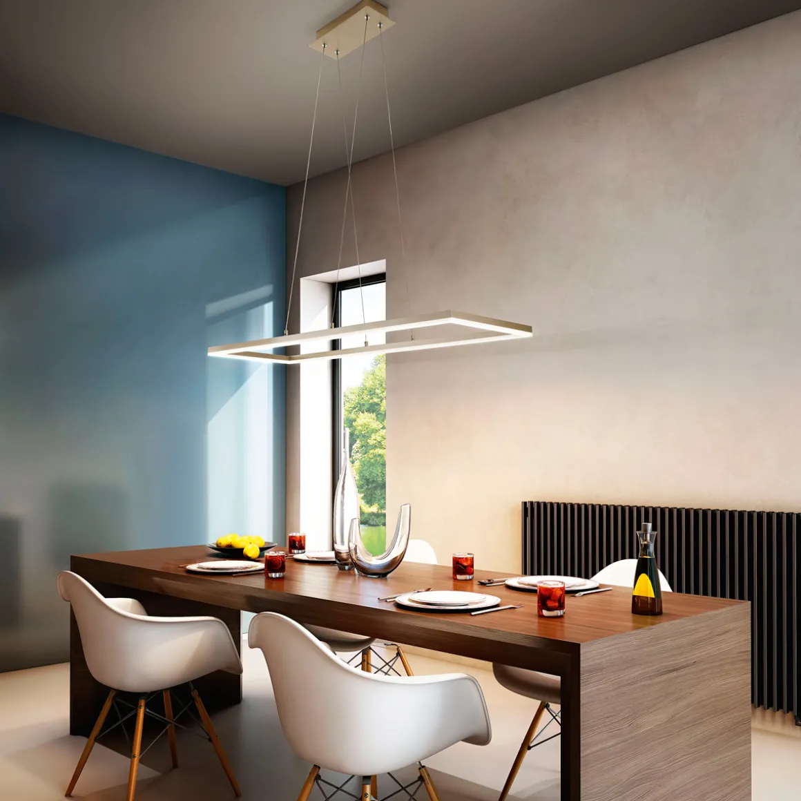 Fabas Luce Bard LED Pendelleuchte, rechteckig