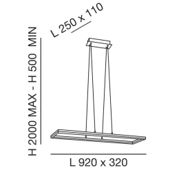 Fabas Luce Bard LED Pendelleuchte, rechteckig