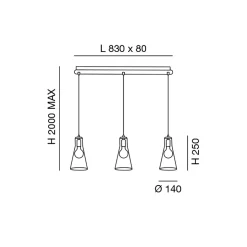 Fabas Luce Dafne Pendelleuchte, 3-flg.