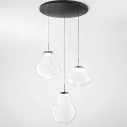 Fabas Luce Deva LED Pendelleuchte, 3-flg., mit Rondell