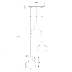 Fabas Luce Kino LED Pendelleuchte, 3-flg., mit Rondell